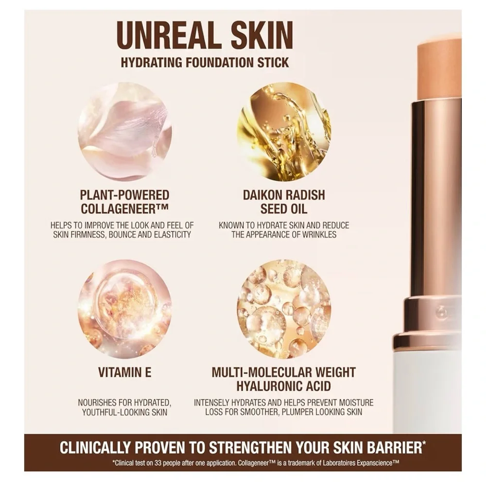 NWT NIB Charlotte Tilbury Unreal Skin Tint Hydrating Foundation Stick (16 Deep)